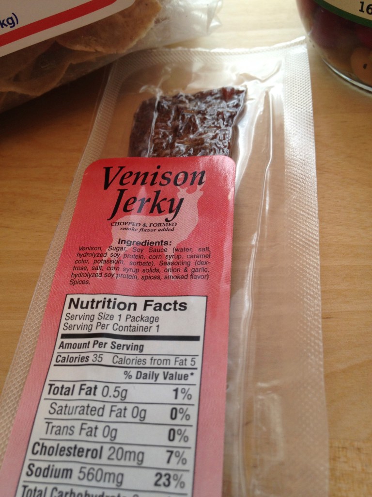 Venison jerky! I usually run away from jerky and my husband is obsessed with it so I have a feeling this will also be a shared item. I do plan to try it though! :)