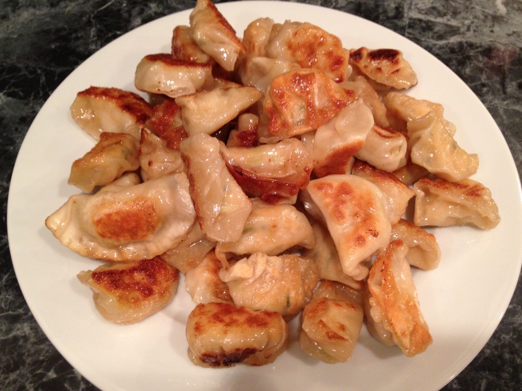 Our mega-pile of potstickers