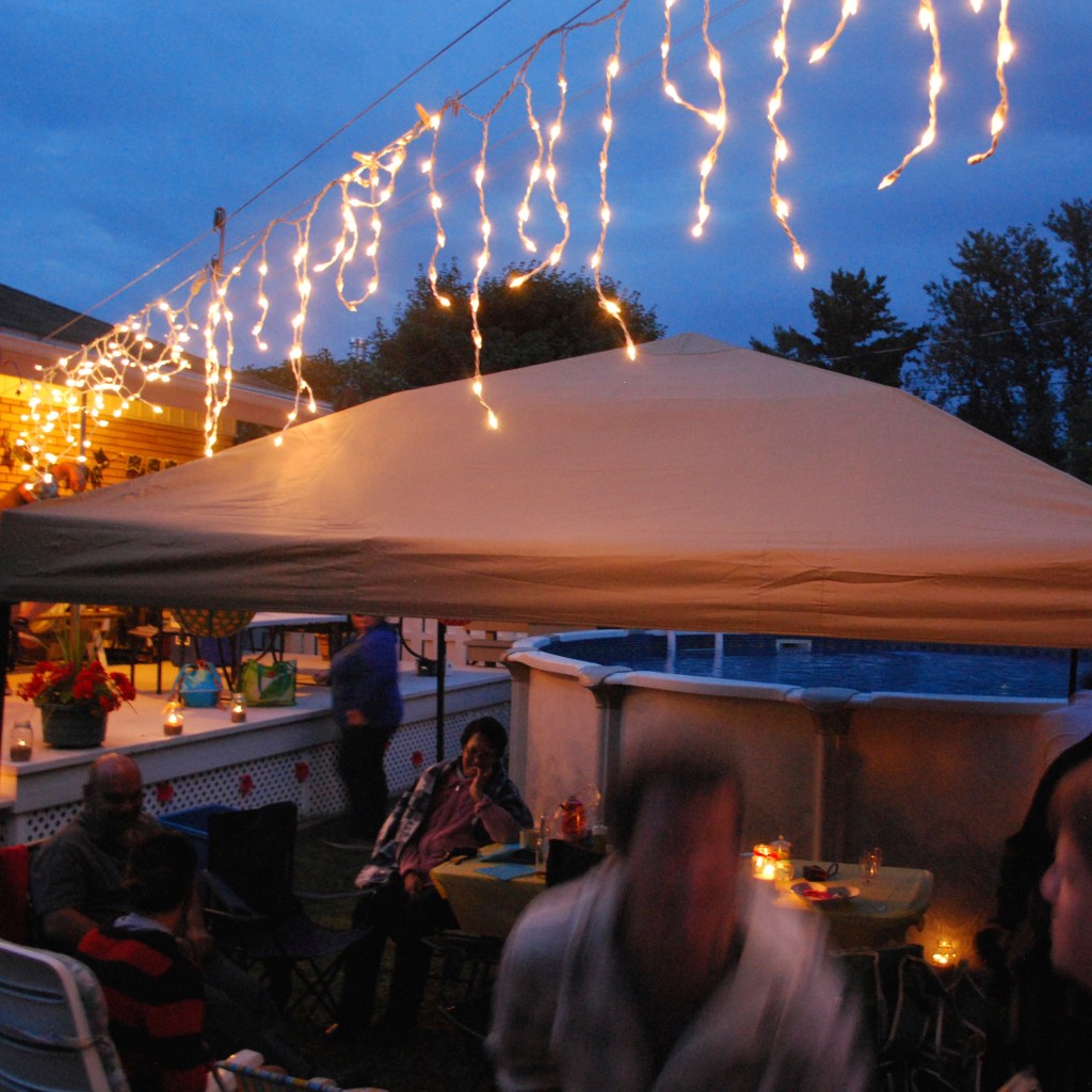 The lights looked beautiful in the evening!